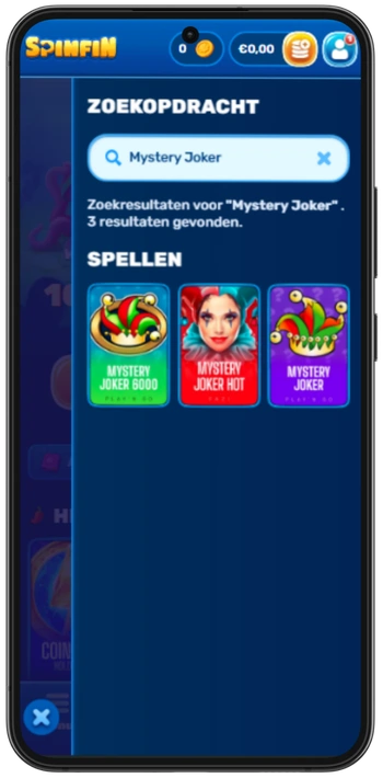 Mystery Joker zoeken in casino spelaanbod lobby