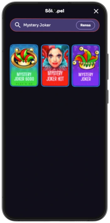 Mystery Joker sökning i casino-lobbyn